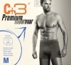 Czarne bokserki męskie C+3 Premium – bawełna 95% roz M
